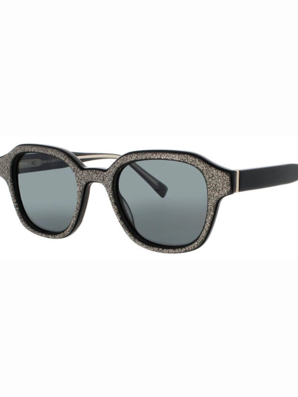 Elton John GLITTER 4 BLKGL Square Black Glitter Frame / Smoke Lenses Sunglasses